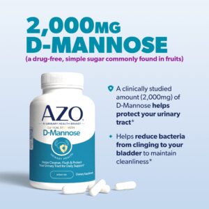 AZO D-Mannose Urinary Tract Health Dietary Supplement, 120 Count - Image 5