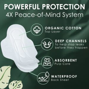 L. Ultra Thin Pads for Women, Regular + Super Duo Pack Absorbency, Organic Cotton Top Layer, Unscented Pads with Wings, 34 CT - Image 10