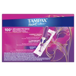 Tampax Pocket Radiant Tampons with LeakGuard Braid, Regular Absorbency, 14 Ct - Image 22
