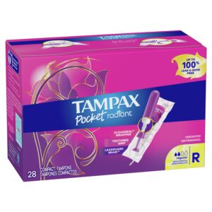 Tampax Pocket Radiant Tampons with LeakGuard Braid, Regular Absorbency, 14 Ct - Image 24