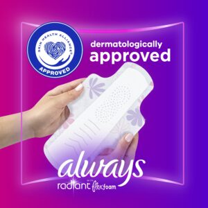 Always Radiant Feminine Pads with Wings, Size 1, Regular Absorbency, Scented, 15 Count - Image 5