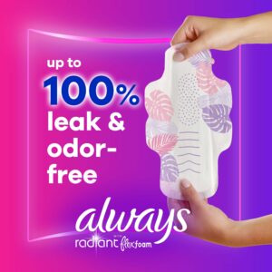 Always Radiant Feminine Pads with Wings, Size 1, Regular Absorbency, Scented, 15 Count - Image 11