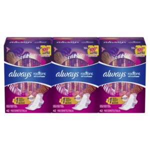 Always Radiant Feminine Pads with Wings, Size 1, Regular Absorbency, Scented, 15 Count - Image 31