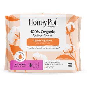 Honey Pot 100% Organic Cotton Comfort Cover Regular Pads, 20 Count - Image 17