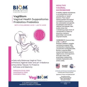 Vagibiom Biom Probiotics Vaginal Probiotic Suppository for Women, Fragrance Free in a Convenient 5 Count Suppository pack - Image 5