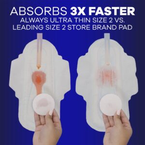 Always Ultra Thin Overnight Pads with Flexi-Wings, Size 4, Overnight, Unscented, 16 Count - Image 3