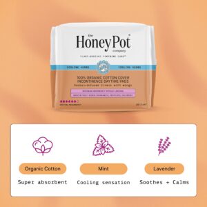 The Honey Pot Company, Herbal Daytime Incontinence Pads with Wings, Organic Cotton Cover, 16 ct. - Image 5