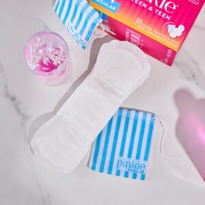 Pinkie Teen Pads, Organic Cotton, Regular (18 Count) - Image 3