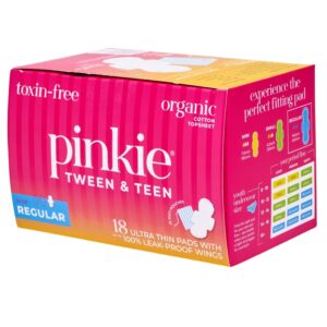 Pinkie Teen Pads, Organic Cotton, Regular (18 Count) - Image 8