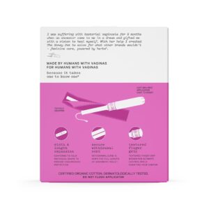 Honey Pot Organic Cotton Core Regular, BPA-Free Applicator Tampons – 18 ct. - Image 6