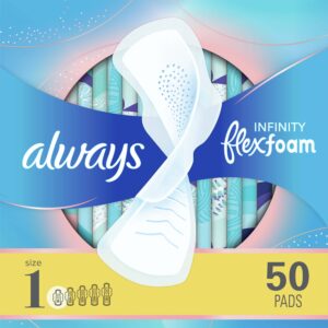 Always Infinity Feminine Pads, Size 1 Regular, with Wings, Unscented, 18 ct - Image 18