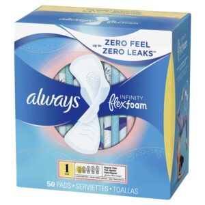 Always Infinity Feminine Pads, Size 1 Regular, with Wings, Unscented, 18 ct - Image 19