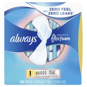 Always Infinity Feminine Pads, Size 1 Regular, with Wings, Unscented, 18 ct - Image 27