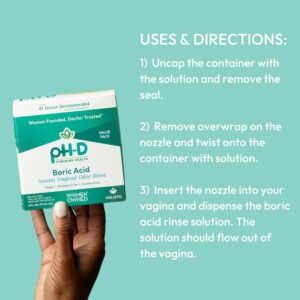 pH-D Feminine Health Boric Acid Cleansing Vaginal Odor Instant Rinse, 6 fl oz (177.44 ml), 2 Count - Image 5