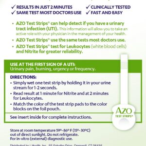 AZO Urinary Tract Infection (UTI) At-Home Test Strips, Clinically Tested, Clean Grip Handle, 3 Count - Image 4