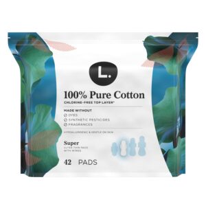 L. Ultra Thin Pads, Super Absorbency, 42 Ct, 100% Pure Cotton Top Layer - Image 11