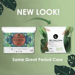 L. Ultra Thin Pads, Super Absorbency, 42 Ct, 100% Pure Cotton Top Layer - Image 16