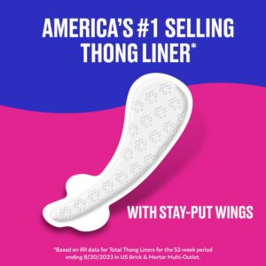 CAREFREE® Regular Thong Panty Liners With Wings, Flat, Unscented, 49 Ct - Image 3
