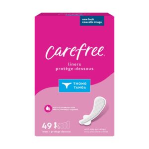 CAREFREE® Regular Thong Panty Liners With Wings, Flat, Unscented, 49 Ct - Image 7