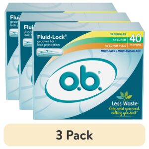 o.b. Original Applicator-Free Tampons, Multi-Pack Regular, Super, & Super Plus Absorbency, 40 CT - Image 15