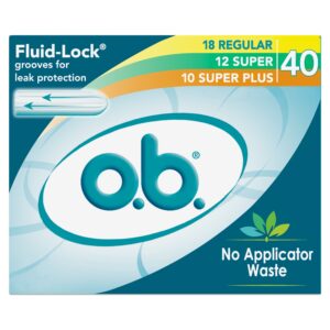 o.b. Original Applicator-Free Tampons, Multi-Pack Regular, Super, & Super Plus Absorbency, 40 CT - Image 16