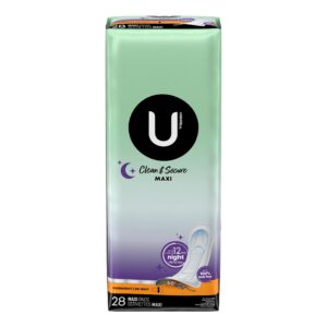 U by Kotex Clean & Secure Overnight Maxi Pads, 28 Count - Image 9