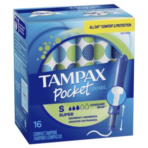 Tampax Pocket Pearl Tampons, Unscented, Super Absorbency, 16 Ct - Image 10