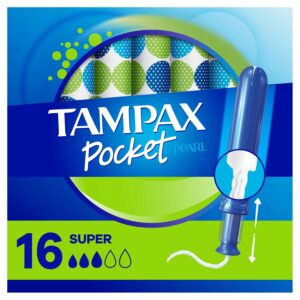 Tampax Pocket Pearl Tampons, Unscented, Super Absorbency, 16 Ct - Image 12