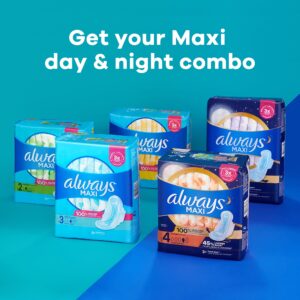 Always Maxi Overnight Pads with Wings, Size 5, Extra Heavy Overnight, Unscented, 20 Count - Image 6