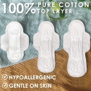 L. Ultra Thin Pads for Women, Regular, 100% Pure Cotton Top Layer 56 Ct - Image 5