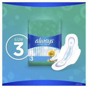 Always Ultra Thin Pads, Winged, Unscented, Extra Long, Size 3, 28 ct - Image 4