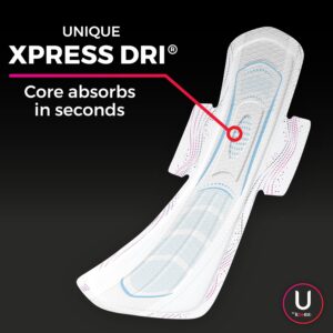 U by Kotex AllNighter Extra Heavy Overnight Pads with Wings, Ultra Thin, 60 Count (3 packs of 20) - Image 5