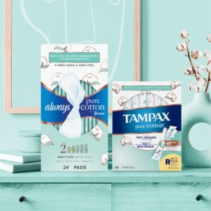 Tampax Pure Cotton Tampons, Unscented, Regular/Super Absorbency, 22 Ct - Image 7