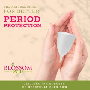 Blossom Menstrual Cup, Reusable Silicone Cup (Small Blue) - Image 3