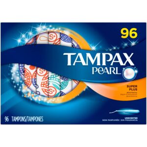 Tampax Pearl Tampons, Unscented, Super Plus, 96 Count - Image 6