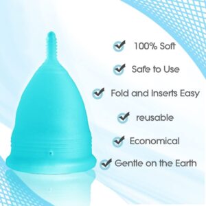 Blossom Menstrual Cup with Wash (Large, Sporty Blue) - Image 5