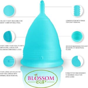 Blossom Menstrual Cup with Wash (Large, Sporty Blue) - Image 6