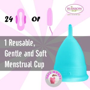 Blossom Menstrual Cup with Wash (Large, Sporty Blue) - Image 8
