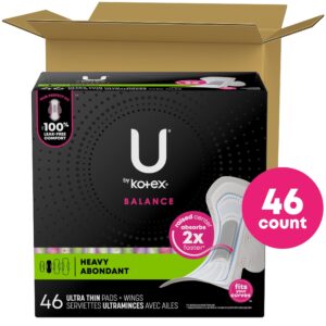 U by Kotex Balance Ultra Thin Pads with Wings, Heavy Absorbency, 32 Count - Image 13