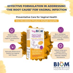 VagiBiom Vaginal Suppositories with Boric Acid, 5 Suppository Pack - Image 4