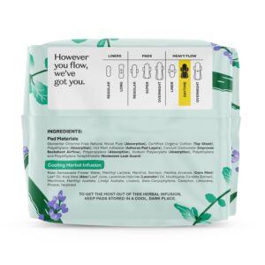 Honey Pot 100% Organic Cotton Cover Cooling Herbal Infusion Heavy Flow Daytime Pads, 16 Count&nbsp - Image 11