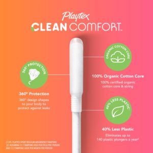 Playtex Clean Comfort Unscented Tampons, Multipack Regular & Super Absorbency, 28 Ct Total - Image 4