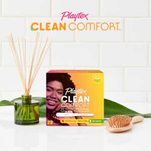 Playtex Clean Comfort Unscented Tampons, Multipack Regular & Super Absorbency, 28 Ct Total - Image 8