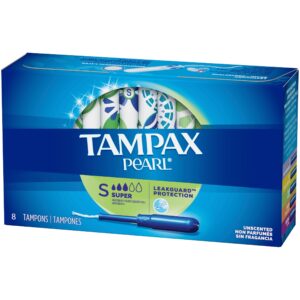 Tampax Pearl Tampons Super Absorbency with LeakGuard Braid, Unscented, 8 Count - Image 10