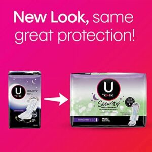 U by Kotex Security Feminine Maxi Pad with Wings, Overnight, Extra Heavy, Unscented, 24 Count (2 Packs of 12) (Packaging May Vary) - Image 3