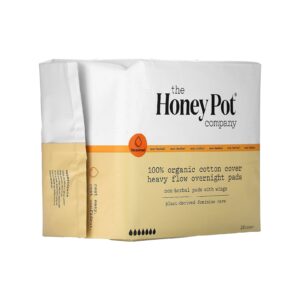 The Honey Pot Company 100% Organic Cotton Cover Heavy Flow Overnight Pads, 16 Count - Image 4