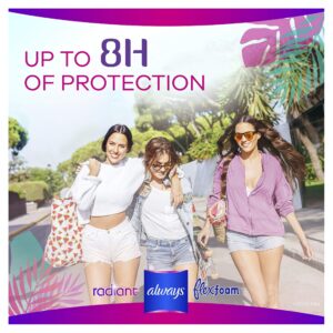 Always Radiant FlexFoam Teen Pads Regular Absorbency 28ct Leak Free Protection w/Wings Unscented - Image 4