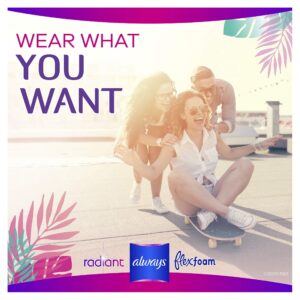 Always Radiant FlexFoam Teen Pads Regular Absorbency 28ct Leak Free Protection w/Wings Unscented - Image 7