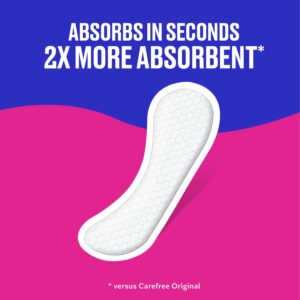 Carefree Regular Panty Liners, Long, Flat, Unscented, 8 Hour Odor Control, 92 Ct - Image 4