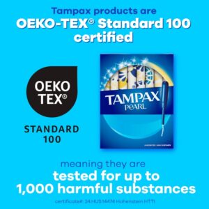 Tampax Pearl Tampons Trio Multipack with LeakGuard Braid, Light/Regular/Super Absorbency, 64 Ct